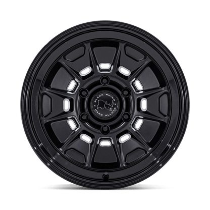 17x8.5 Black Rhino BR021 Mondo Matte Black W/ Gloss Black Lip Wheel 6x5.5 (20mm)
