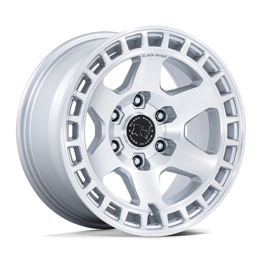 17x8.5 Black Rhino BR022 Bahari Gloss Silver Machined Face Wheel 6x5.5 (-10mm)