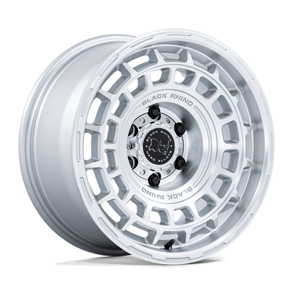 17x8.5 Black Rhino BR024 Awol Silver W/ Machined Face Wheel 5x4.5 (25mm)