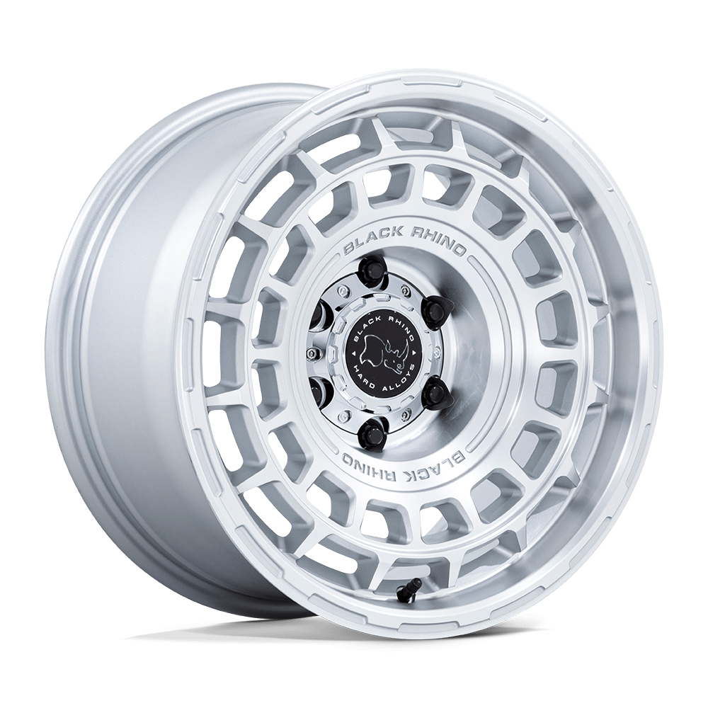 17x8.5 Black Rhino BR024 Awol Silver W/ Machined Face Wheel 6x5.5 (25mm)