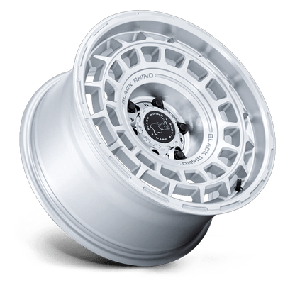 17x8.5 Black Rhino BR024 Awol Silver W/ Machined Face Wheel 6x5.5 (25mm)