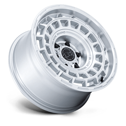 17x8.5 Black Rhino BR024 Awol Silver W/ Machined Face Wheel 6x5.5 (10mm)