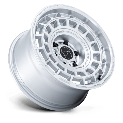 17x8.5 Black Rhino BR024 Awol Silver W/ Machined Face Wheel 6x5.5 (10mm)