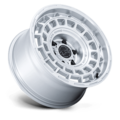 17x8.5 Black Rhino BR024 Awol Silver W/ Machined Face Wheel 6x5.5 (10mm)