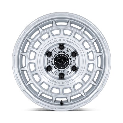 17x8.5 Black Rhino BR024 Awol Silver W/ Machined Face Wheel 6x5.5 (10mm)