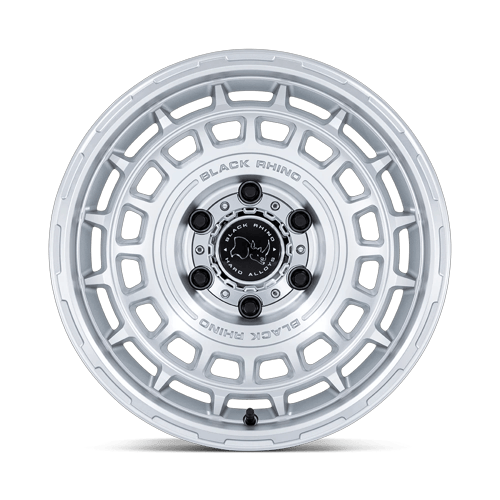 17x8.5 Black Rhino BR024 Awol Silver W/ Machined Face Wheel 6x5.5 (25mm)