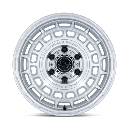 17x8.5 Black Rhino BR024 Awol Silver W/ Machined Face Wheel 6x5.5 (25mm)