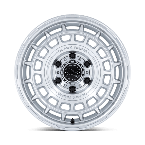 17x8.5 Black Rhino BR024 Awol Silver W/ Machined Face Wheel 6x5.5 (10mm)