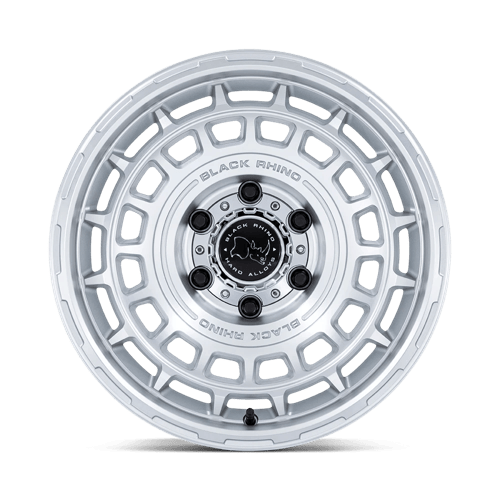 17x8.5 Black Rhino BR024 Awol Silver W/ Machined Face Wheel 6x5.5 (10mm)