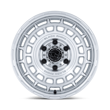 17x8.5 Black Rhino BR024 Awol Silver W/ Machined Face Wheel 6x5.5 (10mm)