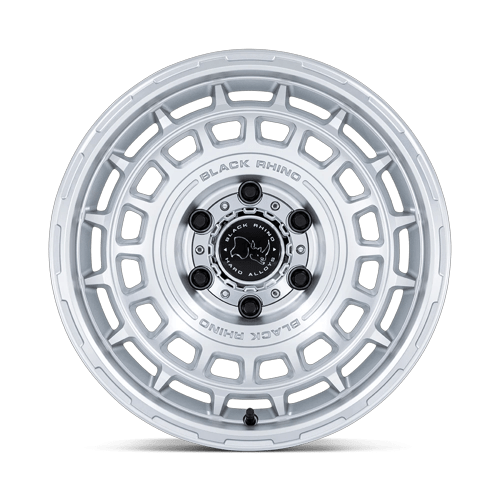 17x8.5 Black Rhino BR024 Awol Silver W/ Machined Face Wheel 6x5.5 (25mm)