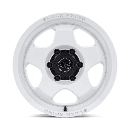 17x8 Black Rhino Hard Alloys BR031 Sol Glossy White Wheel 6x5.5 (20mm)