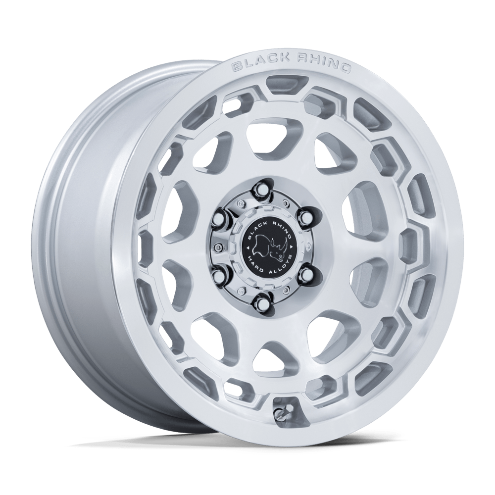 17x8.5 Black Rhino BR026 Congo Gloss Silver W/ Machined Face Wheel 6x5.5 (25mm)