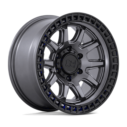 17x8.5 Black Rhino Calico Matte Gunmetal With Matte Black Lip Wheel 5x5 (34mm)