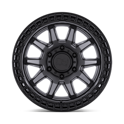 17x8.5 Black Rhino Calico Matte Gunmetal With Matte Black Lip Wheel 5x5 (34mm)