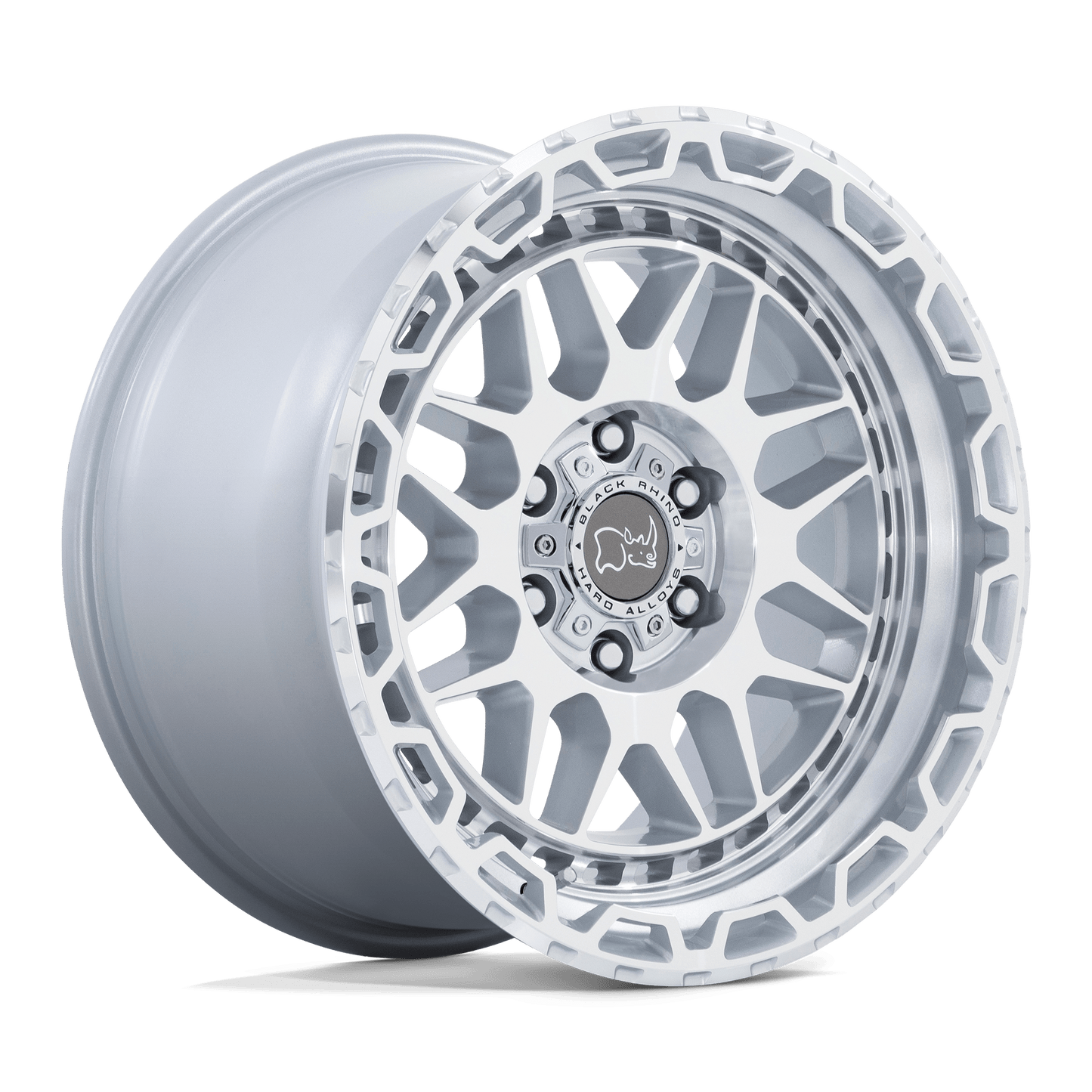 20x9.5 Black Rhino Holcomb Gloss Silver With Mirror Cut Face Wheel 6x4.5 (18mm)