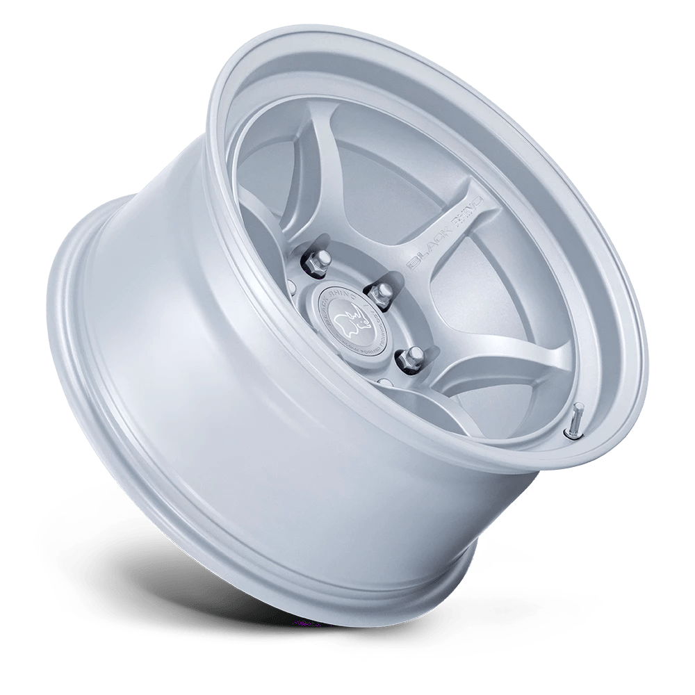 17x8.5 Black Rhino Shogun Hyper Silver Wheel 5x5 (-10mm)
