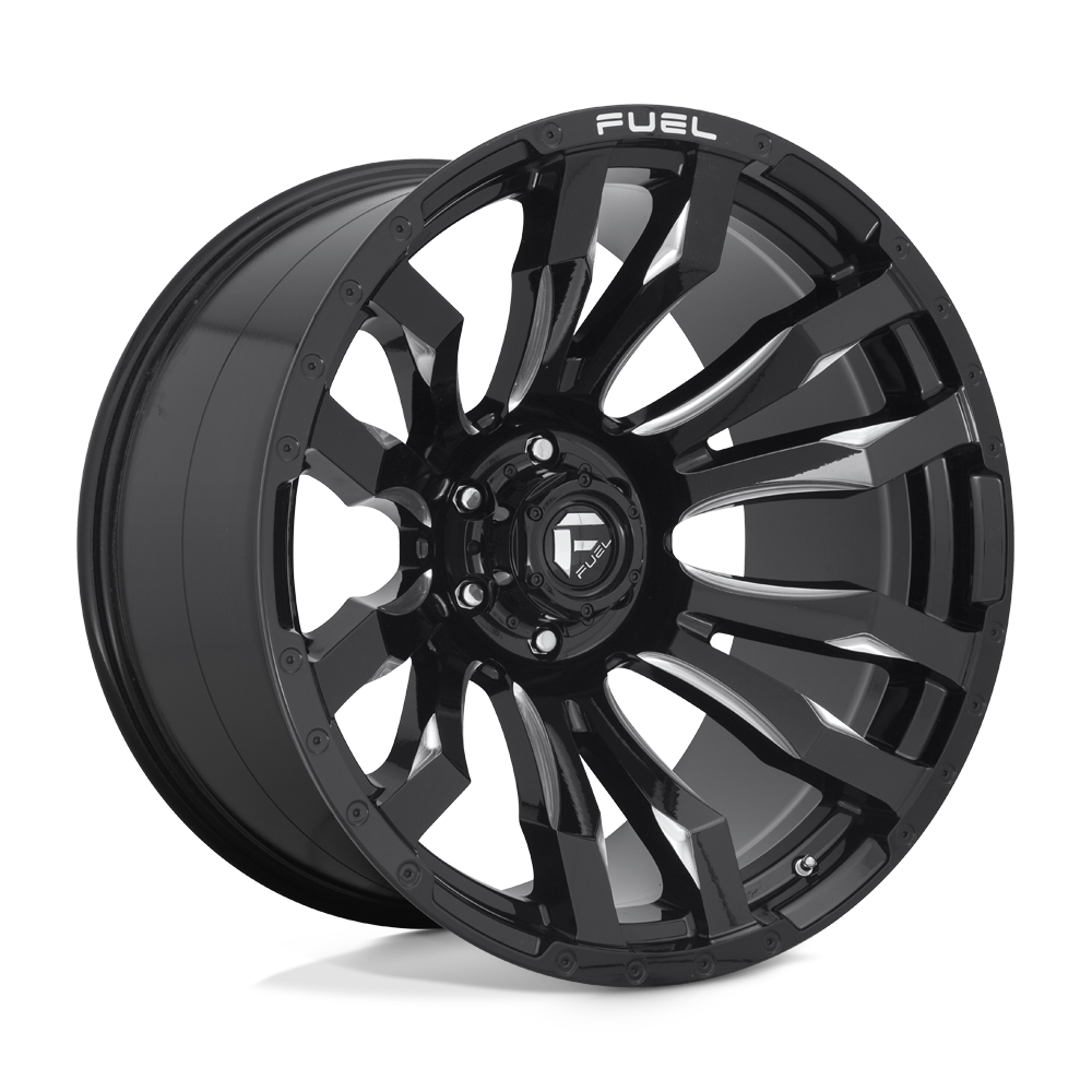 22x12 Fuel D673 BLITZ GLOSS BLACK MILLED Wheel 6x135 (-44mm)