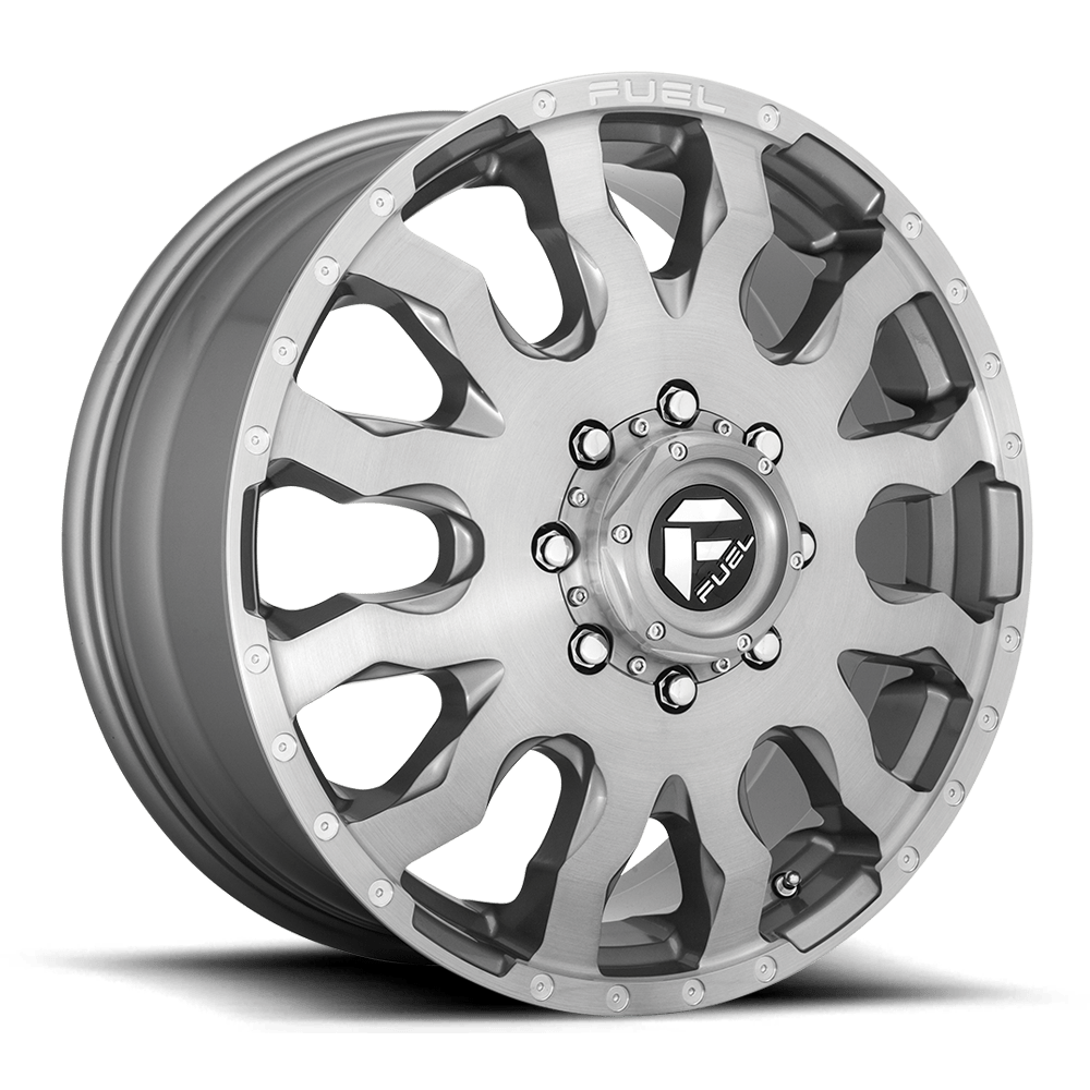 20x8.25 Fuel D693 Blitz DUALLY Front Platinum Gun Metal Wheel 8x210 (105mm)