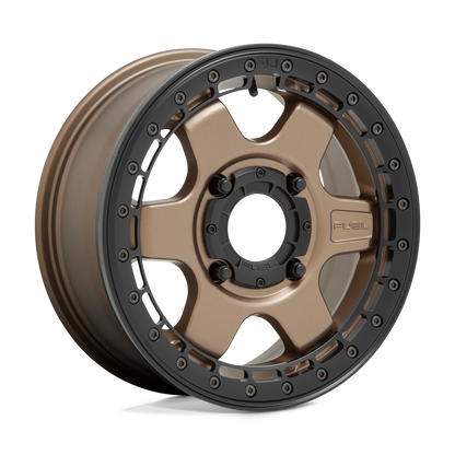 15x6 Fuel UTV D924 Block Matte Bronze W/ Black Ring BEADLOCK Wheel 4x137 (38mm)