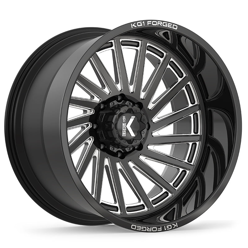 22x12 KG1 KC006 Boost Black Milled LEFT DIRECTIONAL FORGED Wheel 6x135 (-24mm)