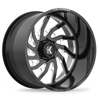22x12 KG1 Forged KF006 Bounty Gloss Black Milled FORGED Wheel 5x150 (-44mm)