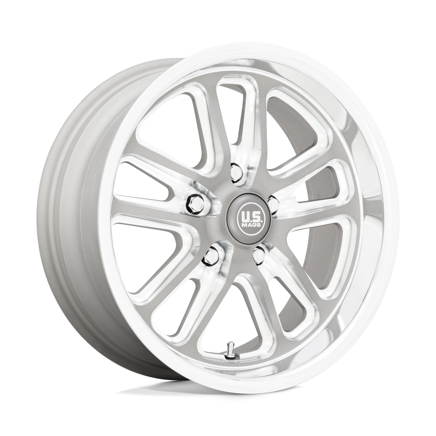 17x8 US Mags U130 BULLET Textured Gun Metal W/Milled Edges Wheel 5x4.5 (1mm)