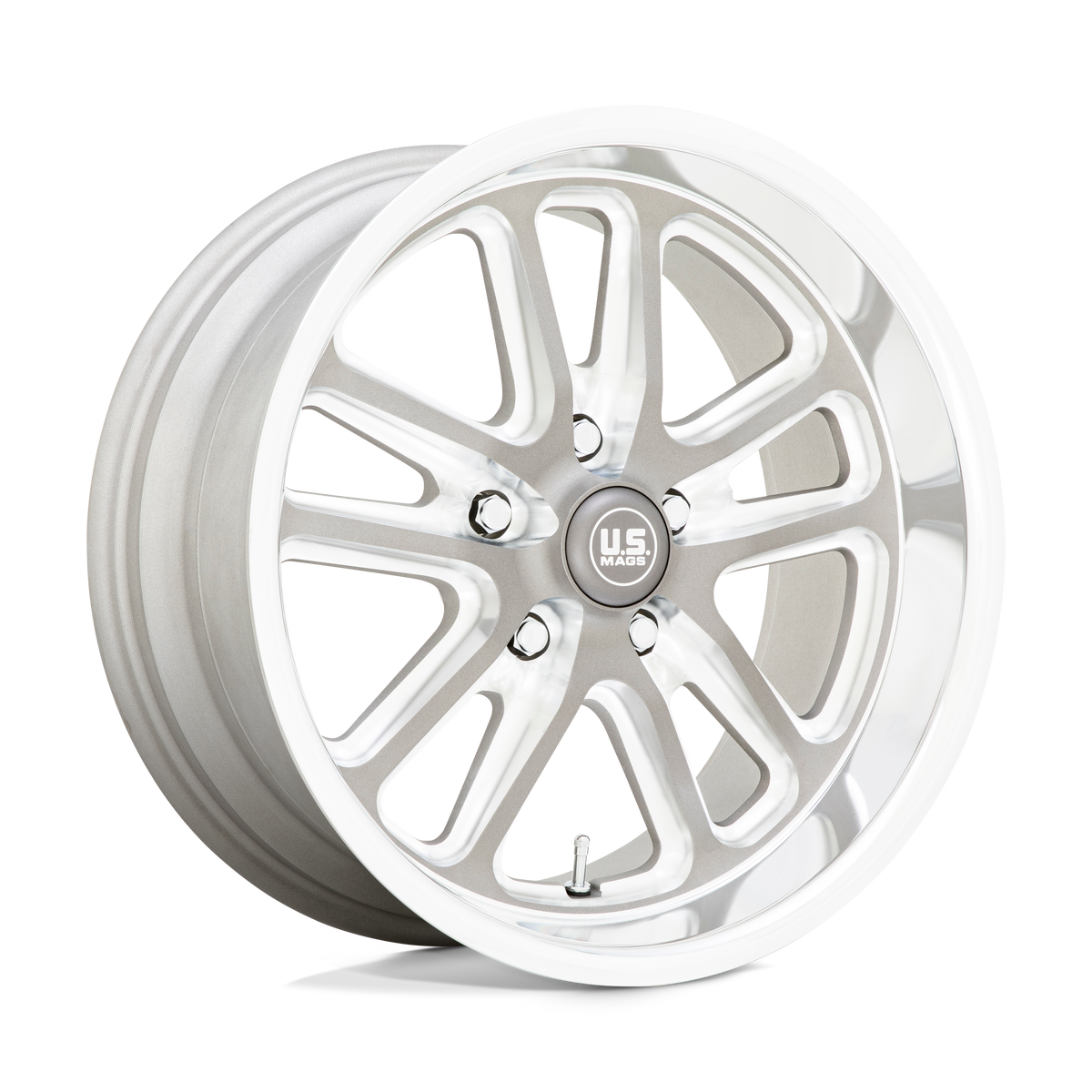 18x9.5 US Mags U130 Bullet Textured Gun Metal W/Milled Edges Wheel 5x4.5 (1mm)