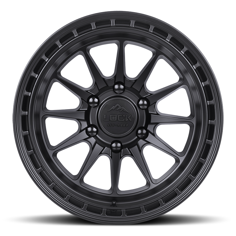 17x8 Lock Off-Road Baja Matte Black With Matte Black Ring Wheel 6x130 (38mm)