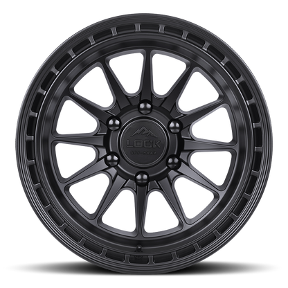 17x8 Lock Off-Road Baja Matte Black With Matte Black Ring Wheel 6x130 (38mm)