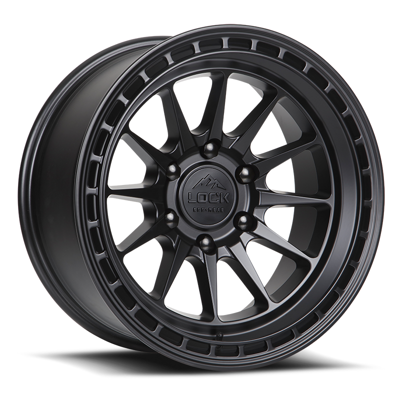 17x9 Lock Off-Road Baja Matte Black With Matte Black Ring Wheel 6x135 (-12mm)