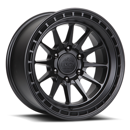 17x8 Lock Off-Road Baja Matte Black With Matte Black Ring Wheel 6x130 (38mm)