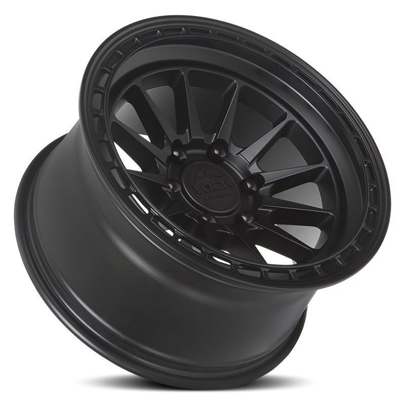 17x8 Lock Off-Road Baja Matte Black With Matte Black Ring Wheel 6x130 (38mm)