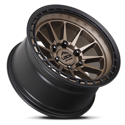 17x9 Lock Baja Matte Desert Bronze W/ Matte Black Ring Wheel 5x5 (-12mm)