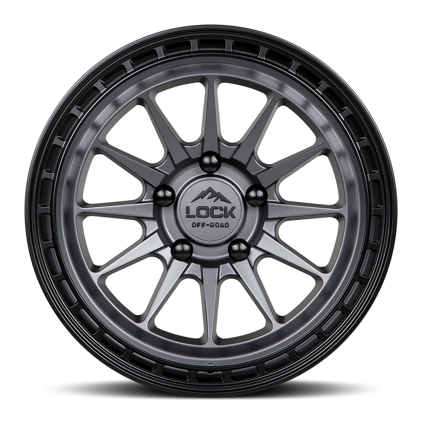 17x9 Lock Off-Road Baja Matte Grey With Matte Black Ring Wheel 5x5 (0mm)