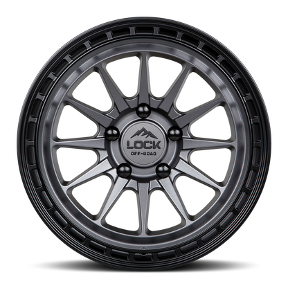 17x9 Lock Off-Road Baja Matte Grey With Matte Black Ring Wheel 5x5 (0mm)