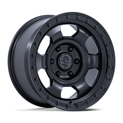 17x8.5 Black Rhino Hard Alloys BR029 Trooper Matte Black Wheel 5x5 (-10mm)