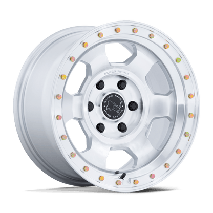17x8.5 Black Rhino BR029 Trooper Glossy Silver Machined Face Wheel 6x5.5 (-10mm)