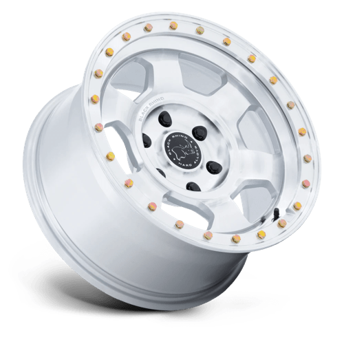 17x8.5 Black Rhino BR029 Trooper Glossy Silver Machined Face Wheel 6x5.5 (-10mm)