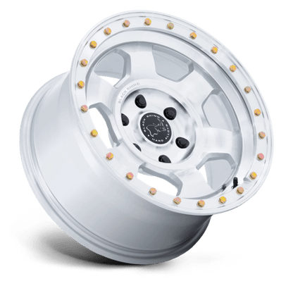 17x8.5 Black Rhino BR029 Trooper Glossy Silver Machined Face Wheel 6x5.5 (-10mm)