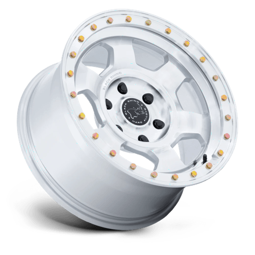 17x8.5 Black Rhino BR029 Trooper Glossy Silver Machined Face Wheel 6x5.5 (-10mm)
