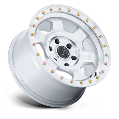 17x8.5 Black Rhino BR029 Trooper Gloss Silver Machined Face Wheel 6x5.5 (25mm)