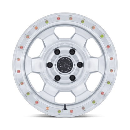 17x8.5 Black Rhino BR029 Trooper Gloss Silver Machined Face Wheel 6x5.5 (0mm)