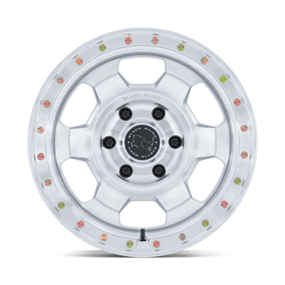 17x8.5 Black Rhino BR029 Trooper Glossy Silver Machined Face Wheel 6x5.5 (-10mm)