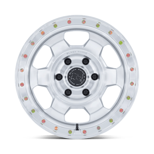 17x8.5 Black Rhino BR029 Trooper Glossy Silver Machined Face Wheel 6x5.5 (-10mm)