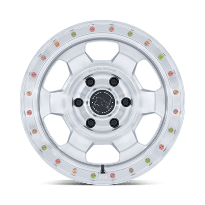 17x8.5 Black Rhino BR029 Trooper Glossy Silver Machined Face Wheel 6x5.5 (-10mm)