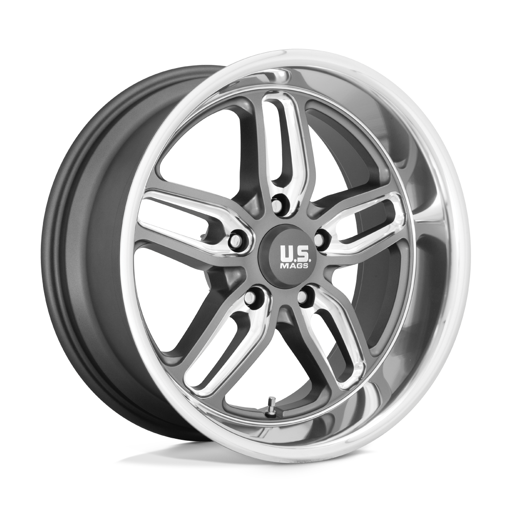 20x8.5 US Mags U129 CTEN MATTE GUN METAL MILLED Wheel 5x5 (7mm)