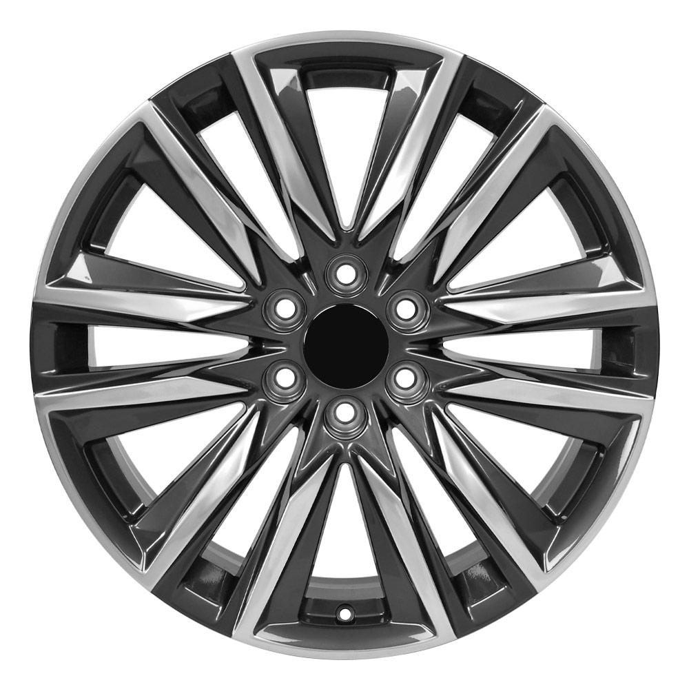 22x9 OE Wheels CA91 Gunmetal with Polished Face Wheel 6x5.5 (28mm)