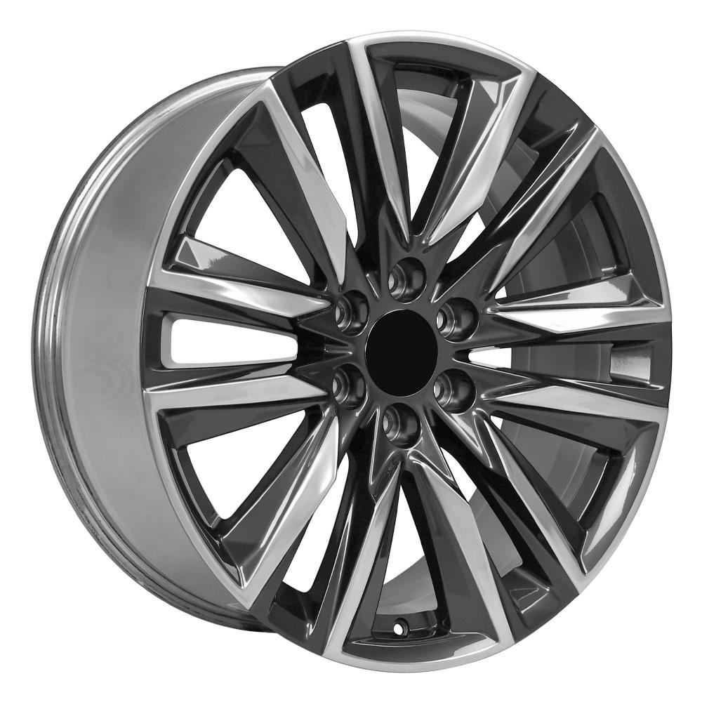 22x9 OE Wheels CA91 Gunmetal with Polished Face Wheel 6x5.5 (28mm)