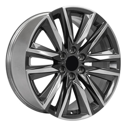 22x9 OE Wheels CA91 Gunmetal with Polished Face Wheel 6x5.5 (28mm)